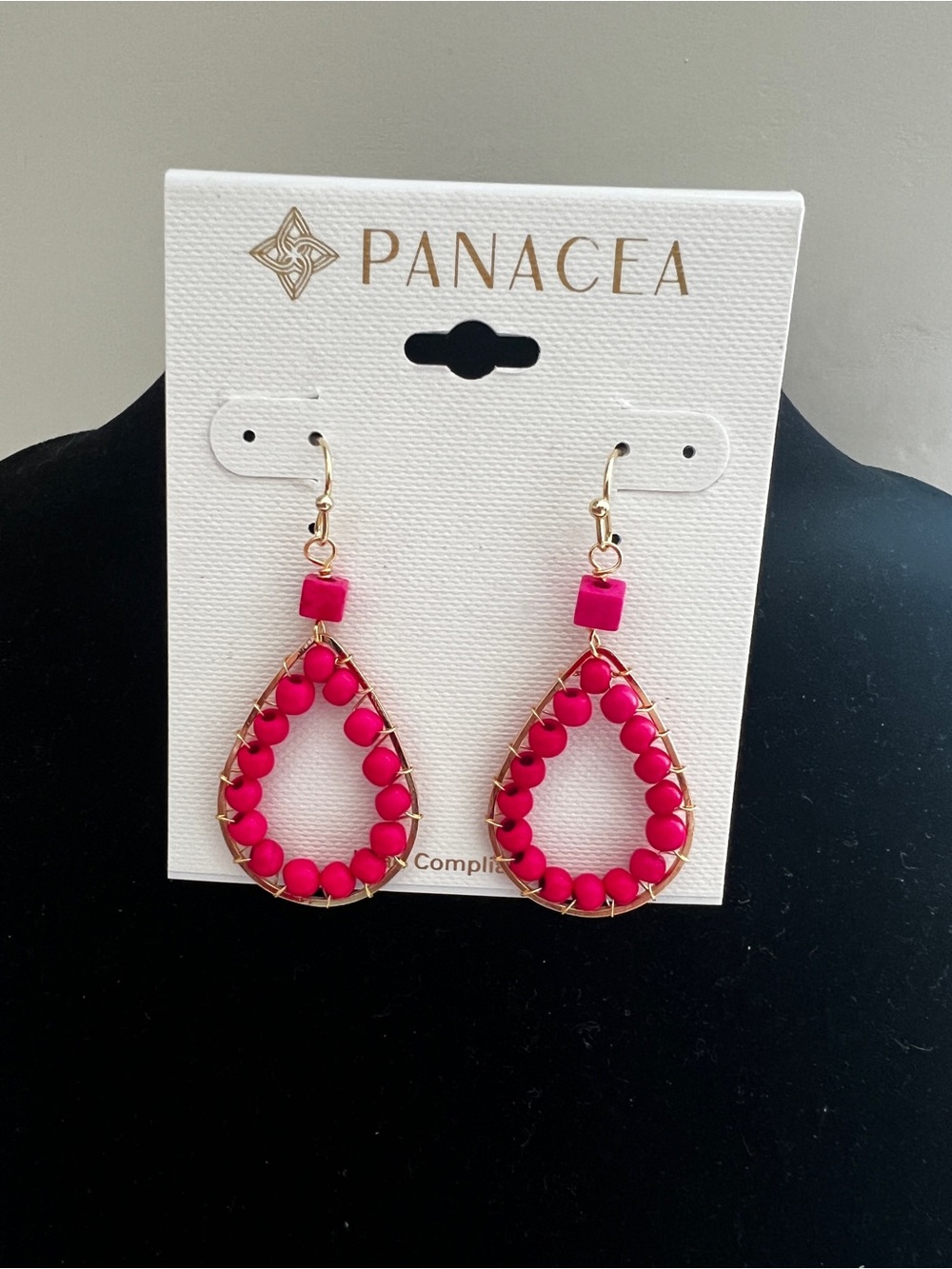 Panacea Pink Teardrop Beaded Earrings